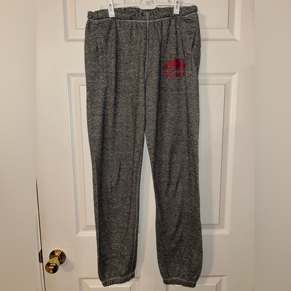 Roots Salt and Pepper Sweatpants with Pink Logo - Picture 1 of 2